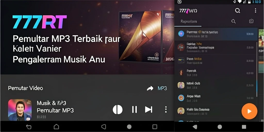 Tampilan antarmuka Pemutar MP3 777RT yang modern dan intuitif.