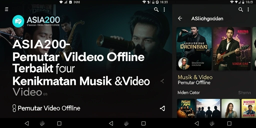 Tampilan antarmuka ASIA200 yang sederhana dan menarik untuk Pemutar Video Offline.