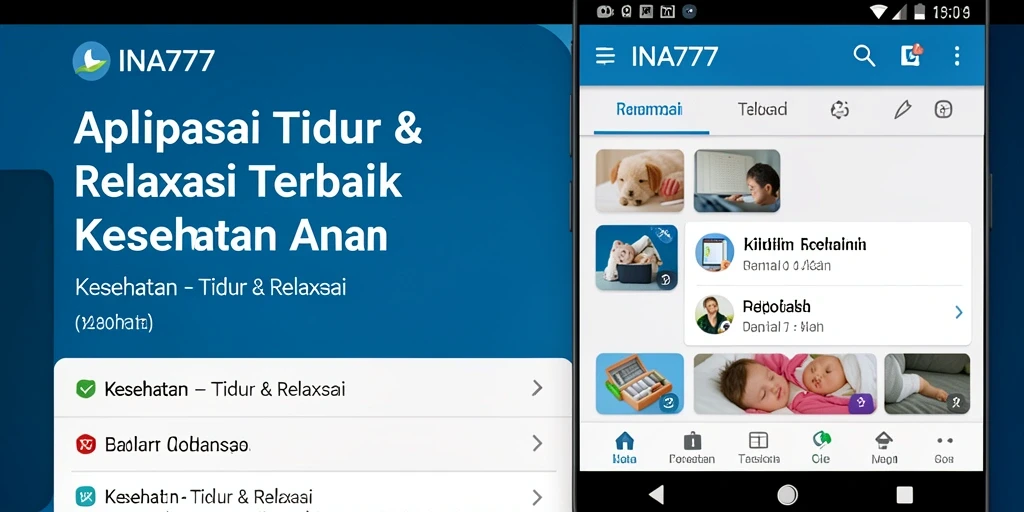 Tampilan antarmuka pengguna INA777 dengan fungsi Tidur & Relaksasi yang intuitif.