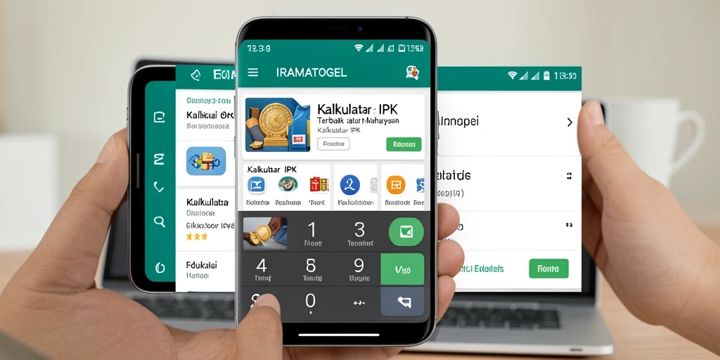 Antarmuka pengguna aplikasi IRAMATOGEL dengan fitur Kalkulator IPK.