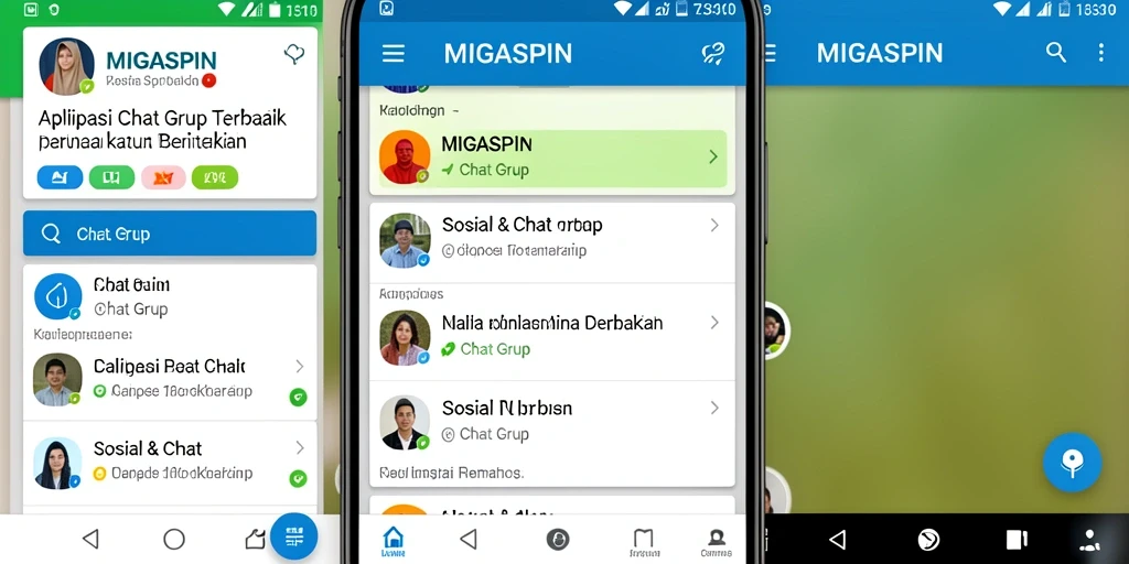 Tampilan antarmuka MIGASPIN dengan fitur Chat Grup yang menarik.