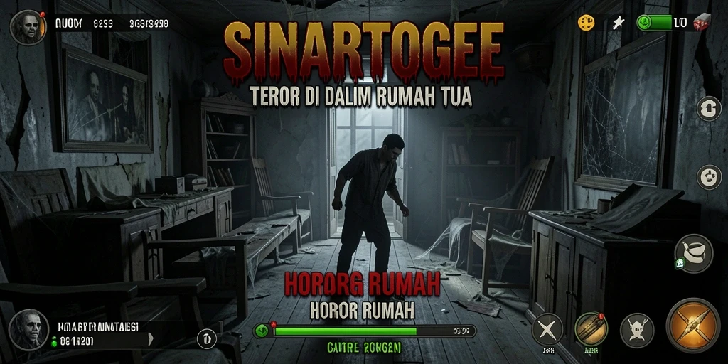 Screenshot tampilan antarmuka SINARTOGEL menampilkan suasana horor yang menegangkan.