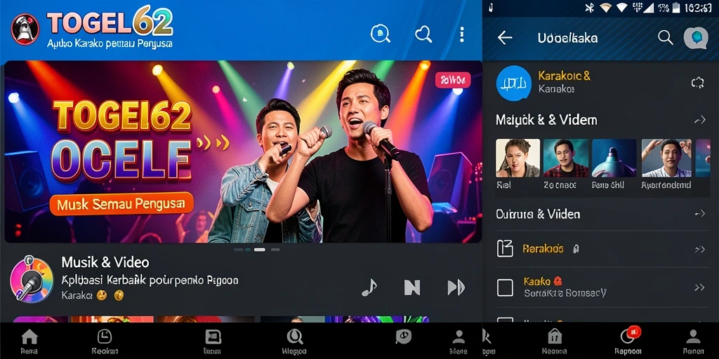 Tampilan antarmuka aplikasi TOGEL62 untuk karaoke yang menarik.