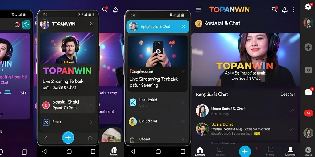Tampilan antarmuka aplikasi TOPANWIN yang menarik dan mudah digunakan untuk Live Streaming.