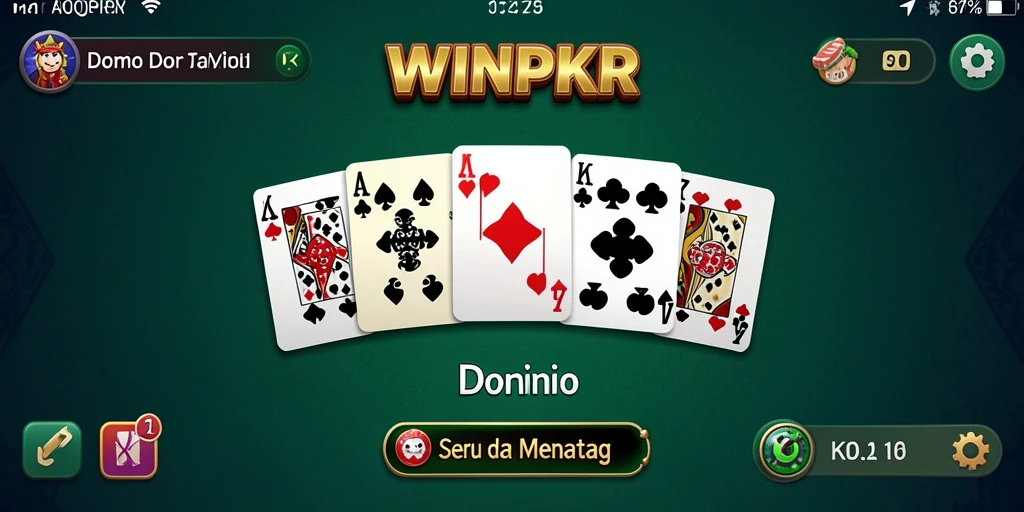 Antarmuka menyerupai meja permainan domino yang seru.