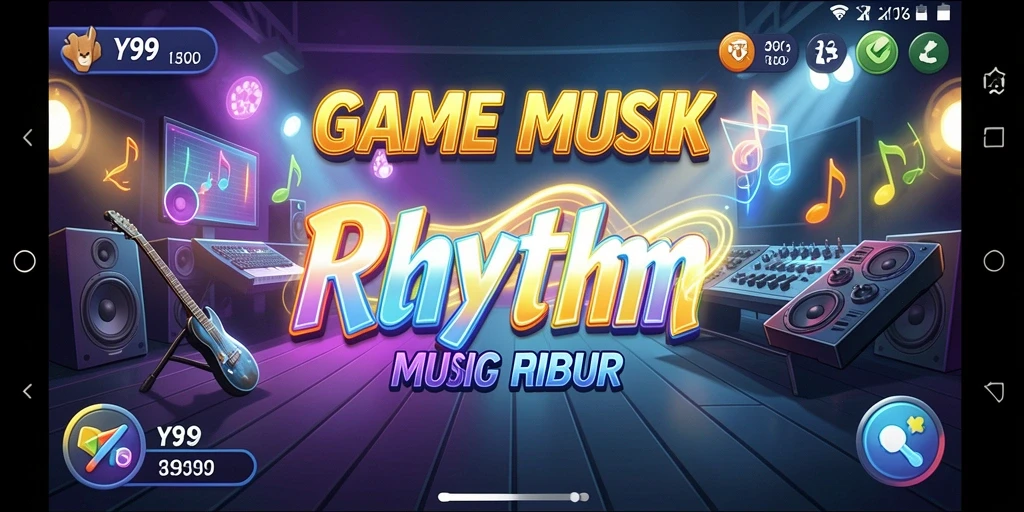 Tampilan antarmuka game Y89 dengan berbagai pilihan lagu Musik Rhythm.